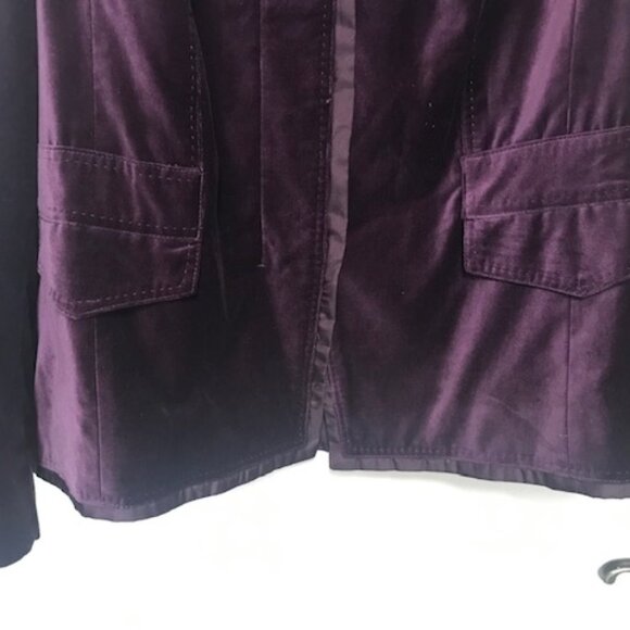 Coldwater Creek Classic Women Velvet Deep  Purple Lined Button Down Jacket - Picture 2 of 6